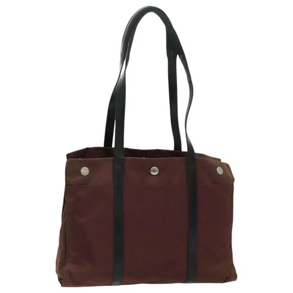PRADA Tote Bag Nylon Bordeaux Silver - Picture 1 of 13